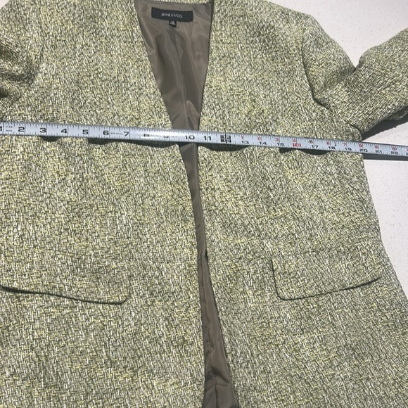 Jones & Co Green Cotton Blend Open Blazer w/Matching Skirt Suit Women’s Size 12 - Picture 4 of 14
